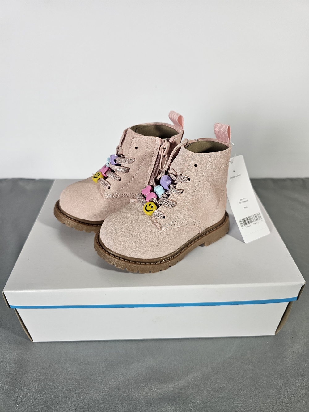 Carter's Beatris Pink Combat Boots Fall Toddler Size 4 New w/ Box